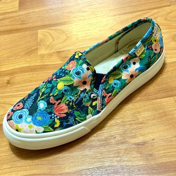 Keds Women's 8W Vibrant Floral Garden Slip-On Sneakers Shoes Sanitized Excellent - Picture 3 of 11